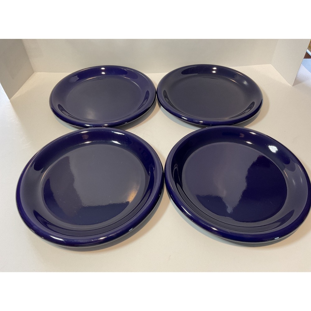 Crown Corning Indigo Blue Ceramic Salad Dessert Plates Set of 4 Indonesia